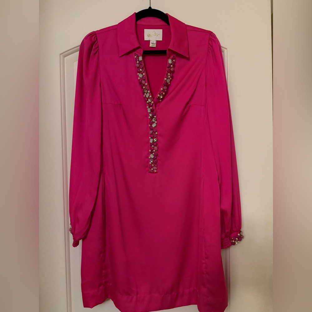 Lilly Pulitzer Harmonee shirt dress in Parigi Pink